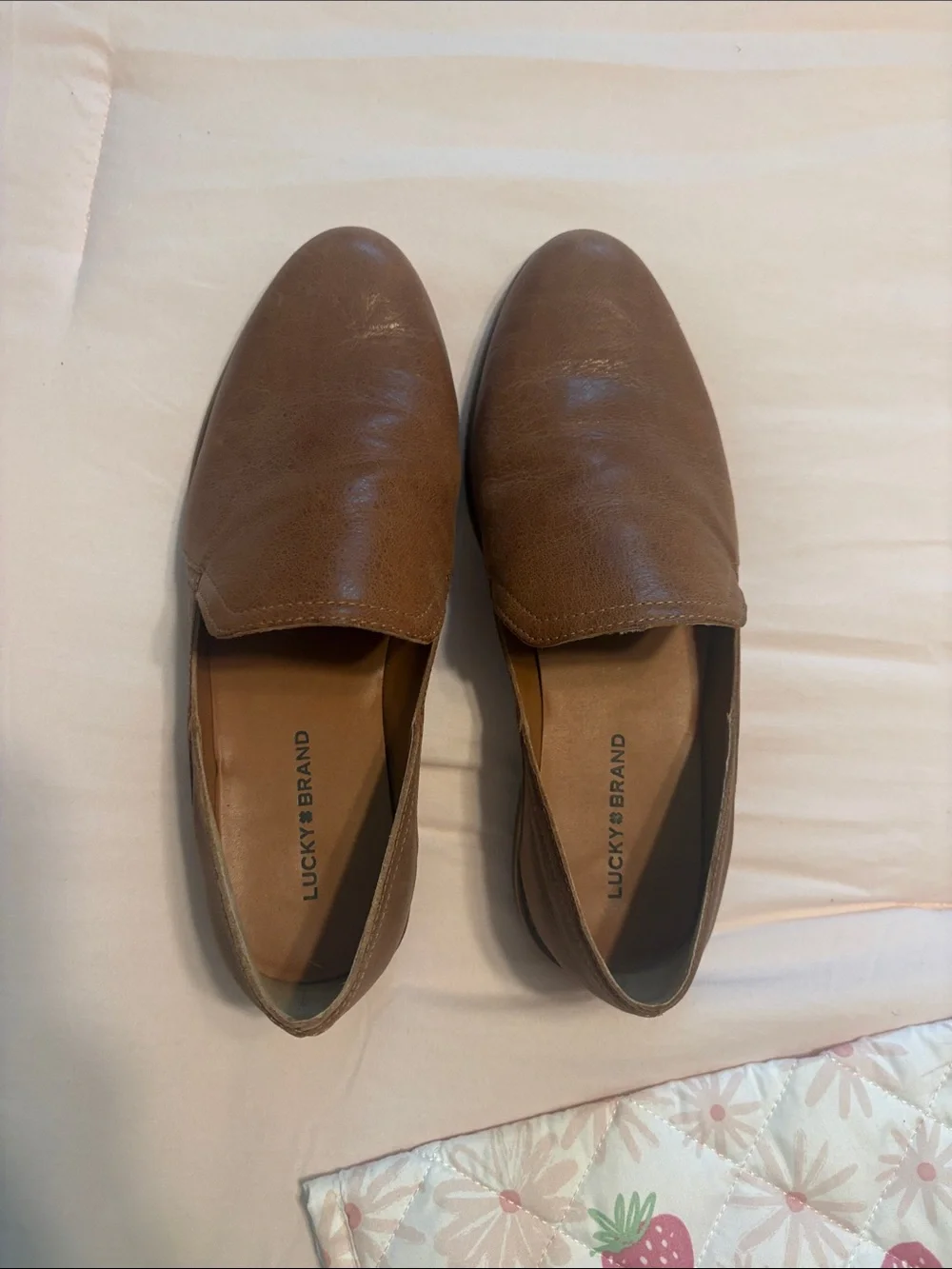 Lucky Brand Brown Leather Slip-On Loafers